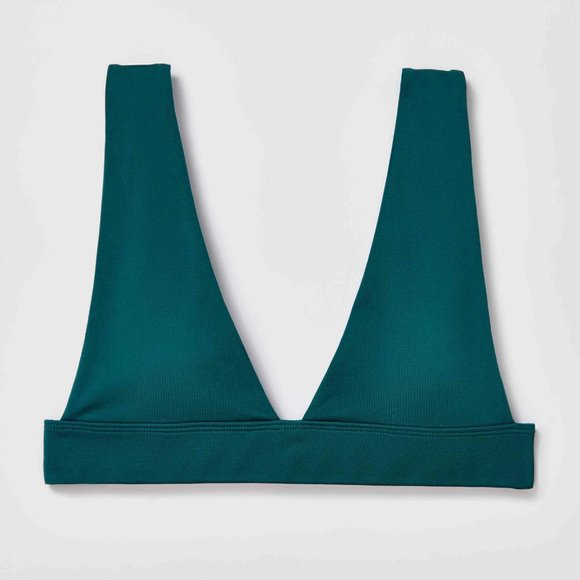 🎉LAST CHANCE🎉 FREE PEOPLE No Show Plunge Bralette / Evergreen - Picture 6 of 8
